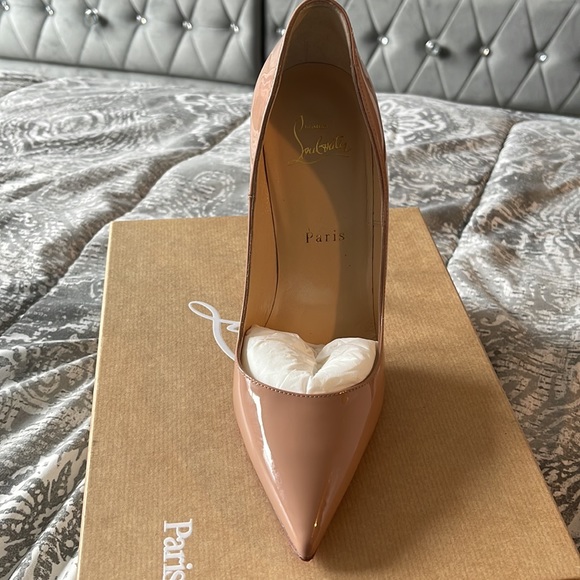 Authentic Christian Louboutin So Kate 120 Patent NUDE size 38 - Picture 5 of 8